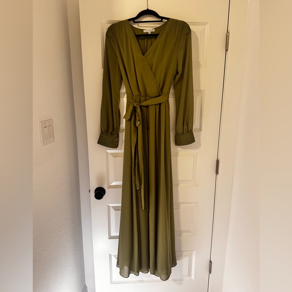 SOLD - Baltic Born Olive Long Sleeve Dress - Picture 4 of 11